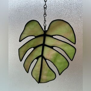 Stained Glass Tropical Plant Monstera Leaf